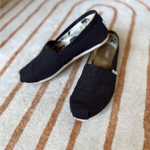 Toms Black Canvas Slip-On Shoes